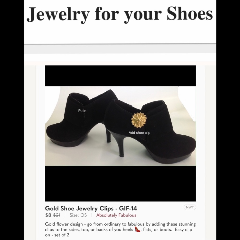 Gold Flower Shoe Jewelry Clips - GIF-14